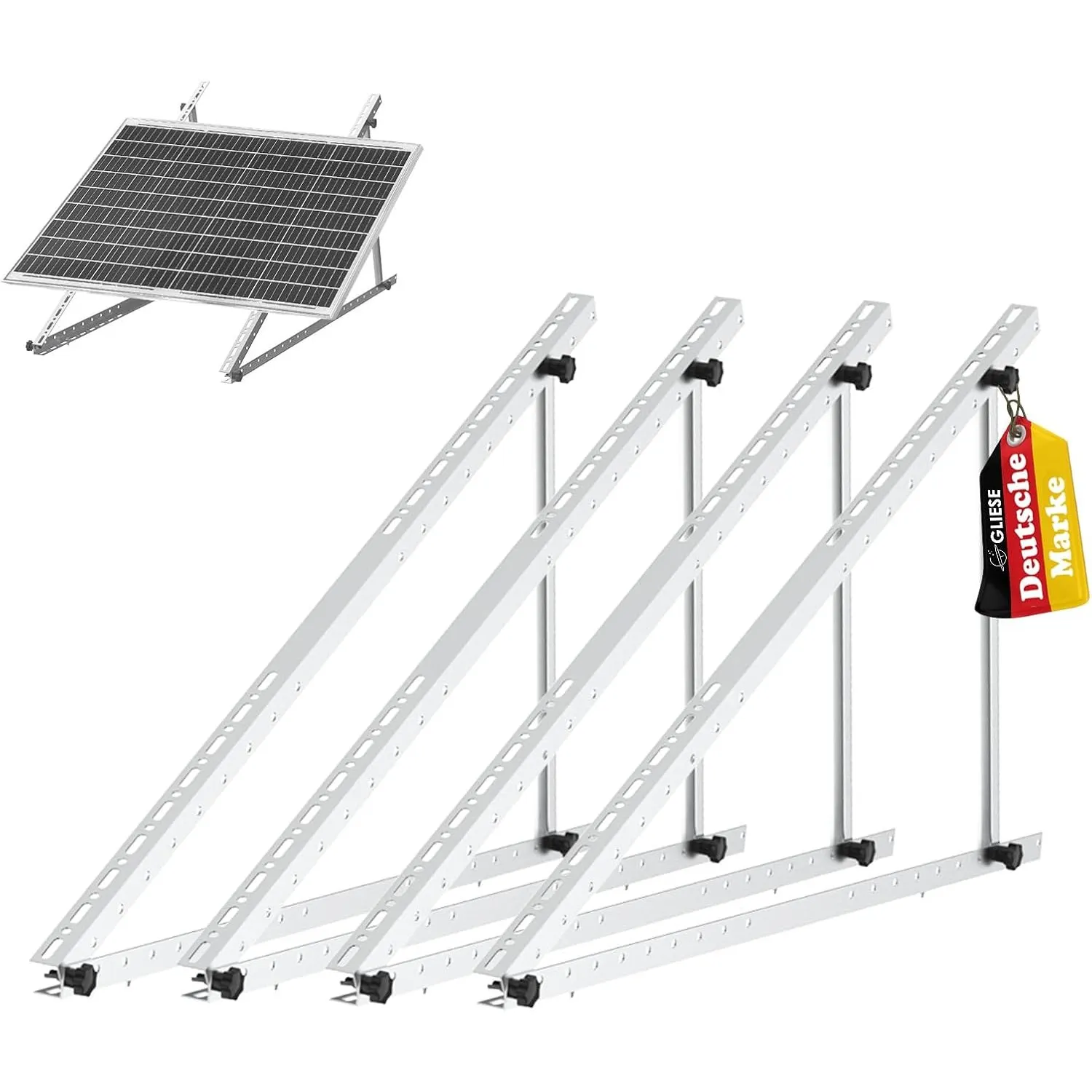 GLIESE Solarmodul Halterung 117 cm (2 Sets), Solarpanel Halterung,Balkonkraftwerk Halterungen ,Aluminiumlegierung PV-Mo…