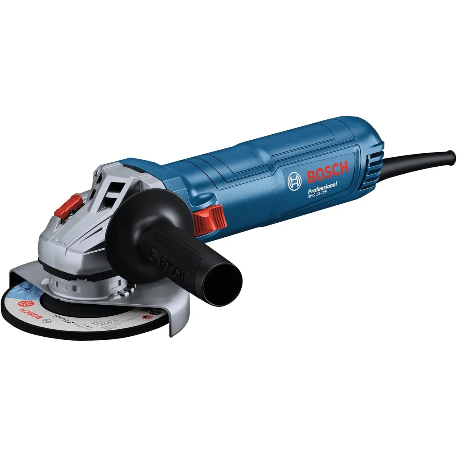 Bosch PRO Winkelschleifer GWS 12-125 (Scheiben-Ø: 125mm, Leistung 1200 W, Wiederanlaufschutz, inkl. Schutzhaube, Spannm…