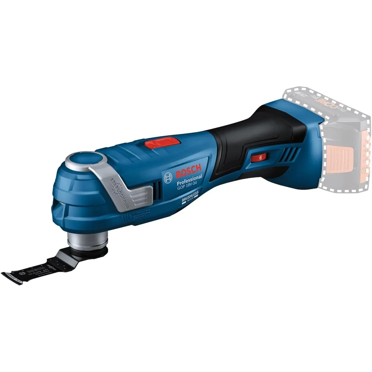 Bosch PRO 18V System Akku Multi-Cutter GOP 18V-34 (Vibration Control, 180mm schlanker Griff, inkl. 1x Sägeblatt, ohne A…