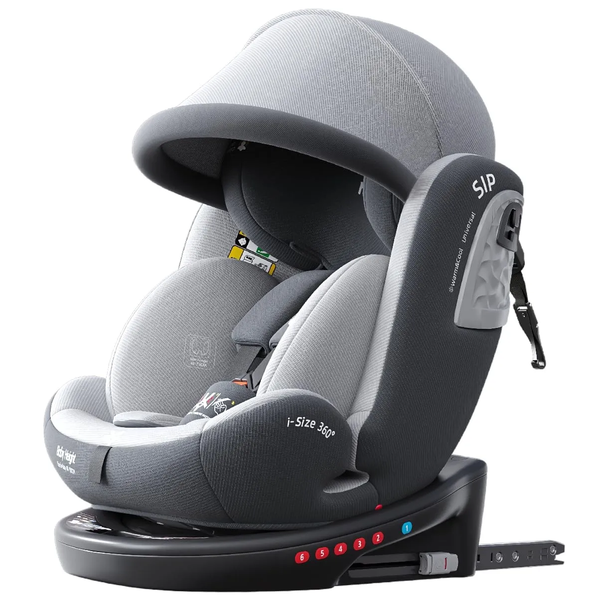 Heekin i-Size Kindersitz 360 drehbar ISOFIX+Top-Tether 0-36kg 0-12 Jahre