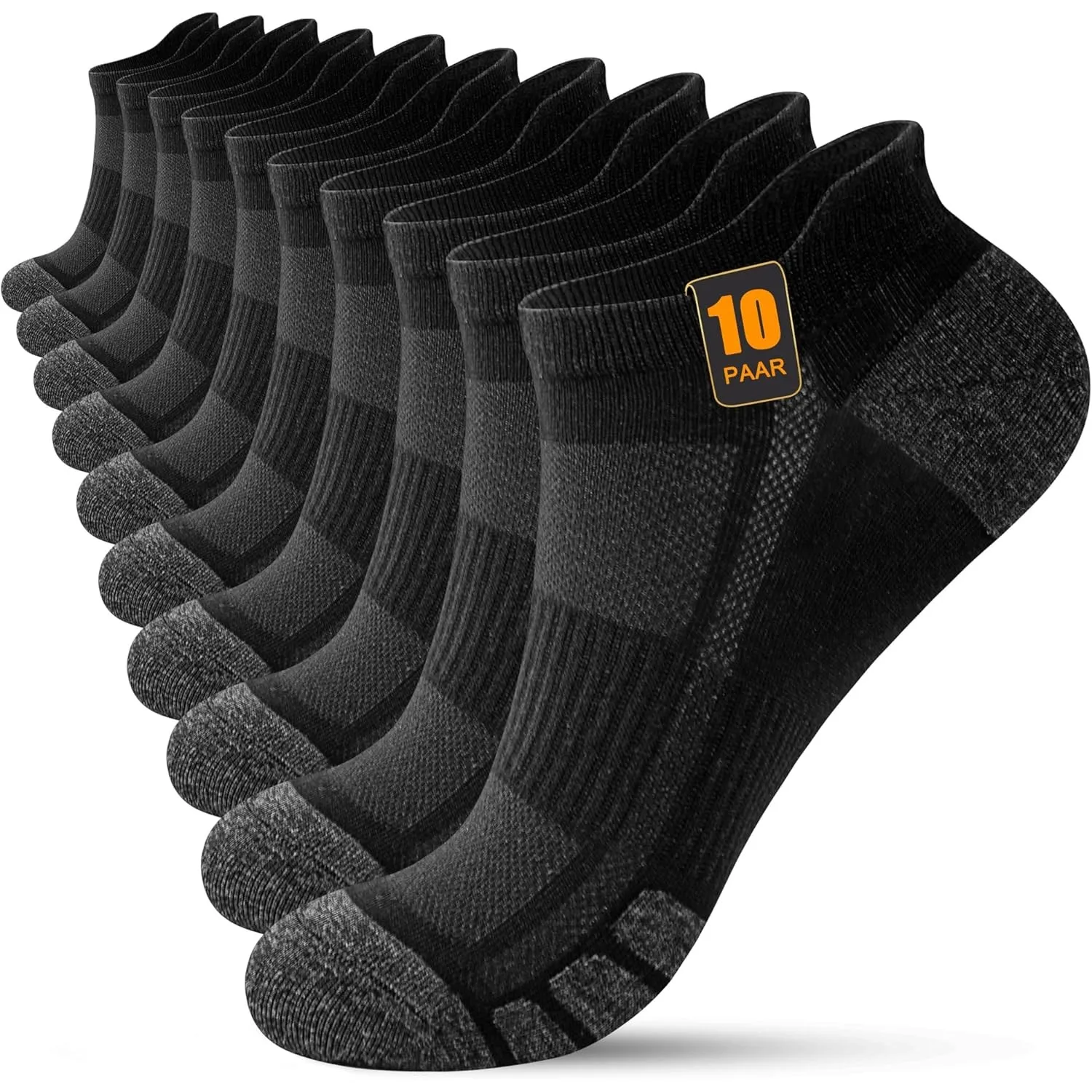 FORVEVO 10 Paar Sneaker Socken Herren Damen, Baumwolle Sportsocken, Atmungsaktive Laufsocken Kurz