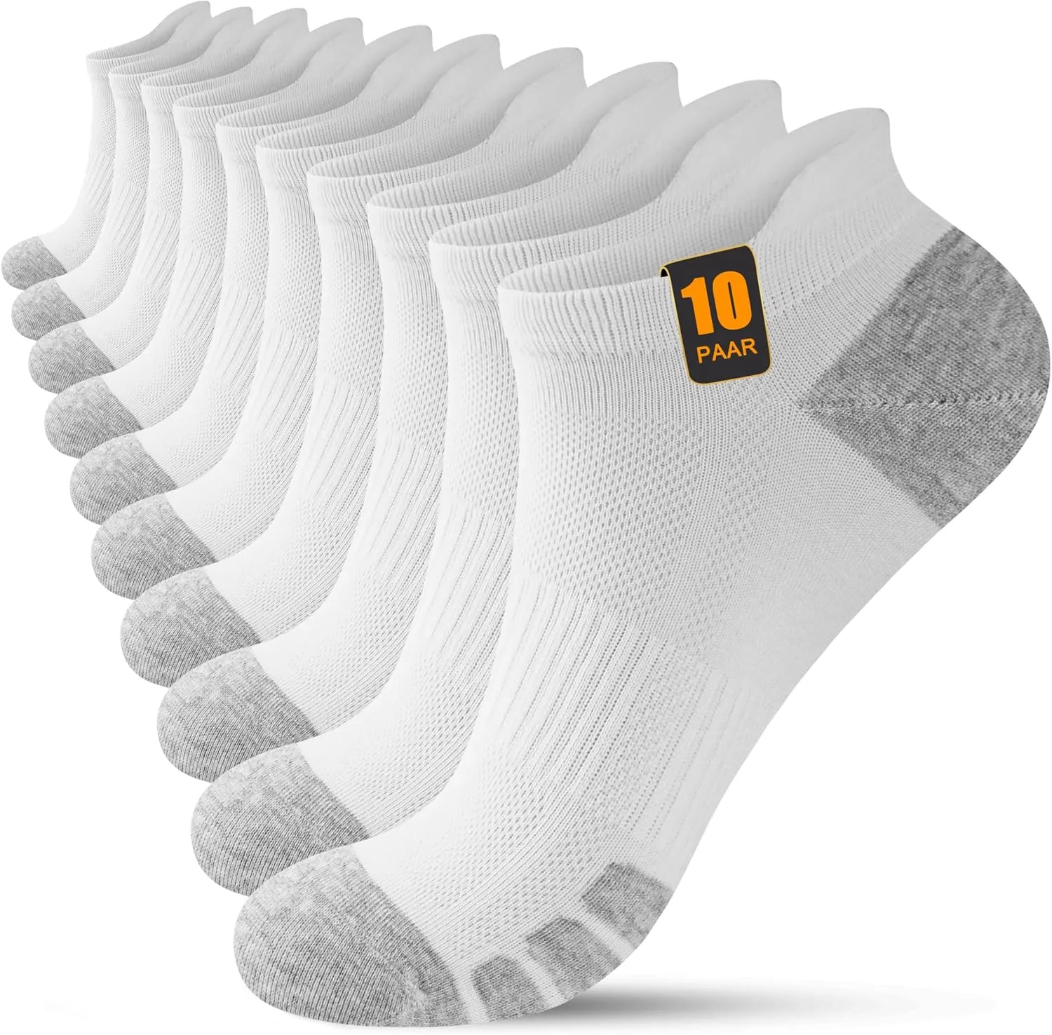 FORVEVO 10 Pairs of Trainer Socks, Men, Women, Cotton Sports Socks, Breathable Running Socks, Short