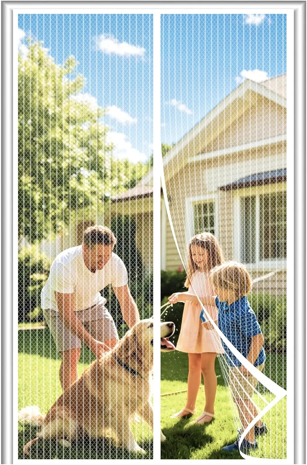 DIKER Fly Screen Magnetic Door, Insect Protection Magnetic Curtain Balcony Door, 90 x 220 cm, Fly Screen Doors, No Dril…