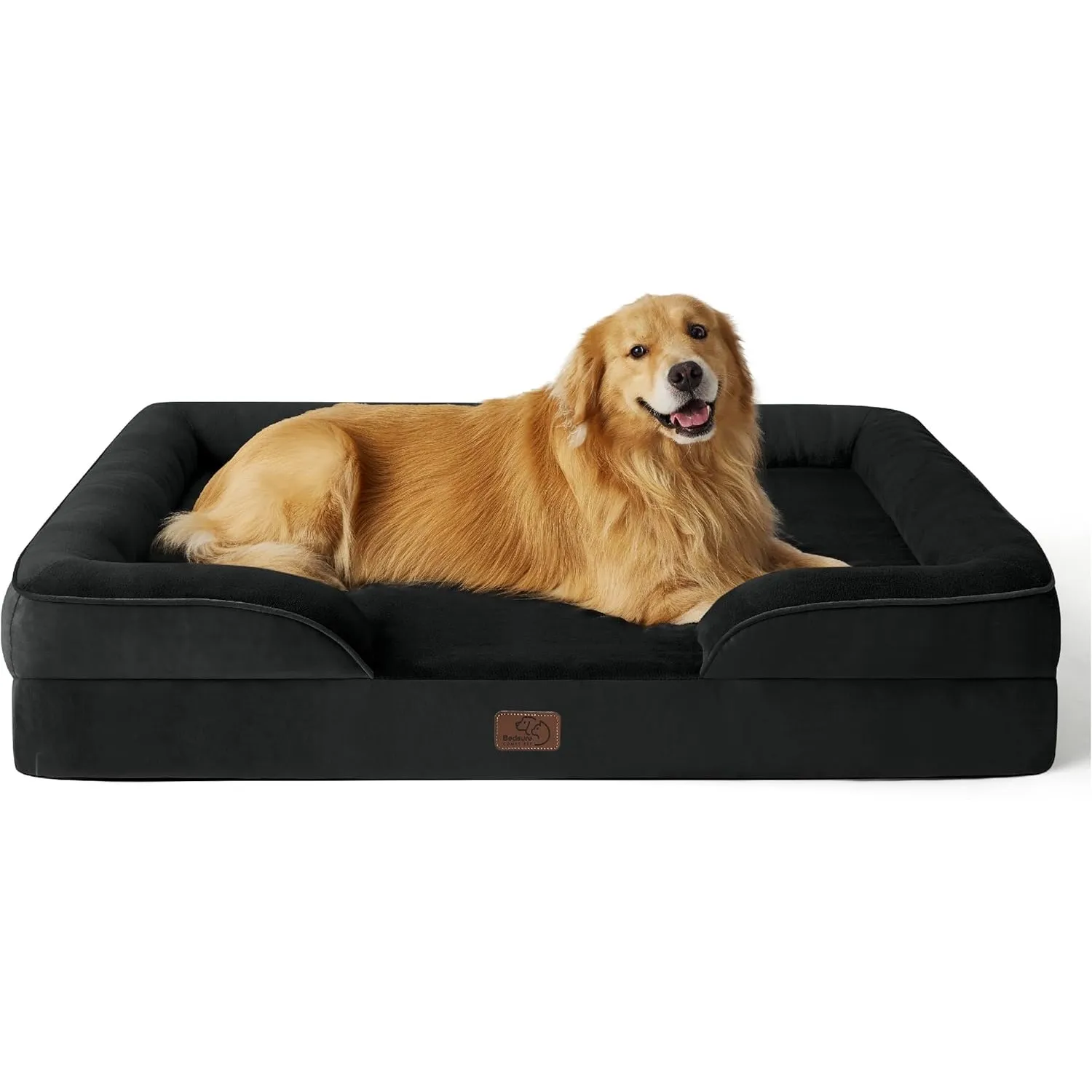 BEDSURE orthopädisches Hundebett ergonomisches Hundesofa, 122x89cm, schwarz