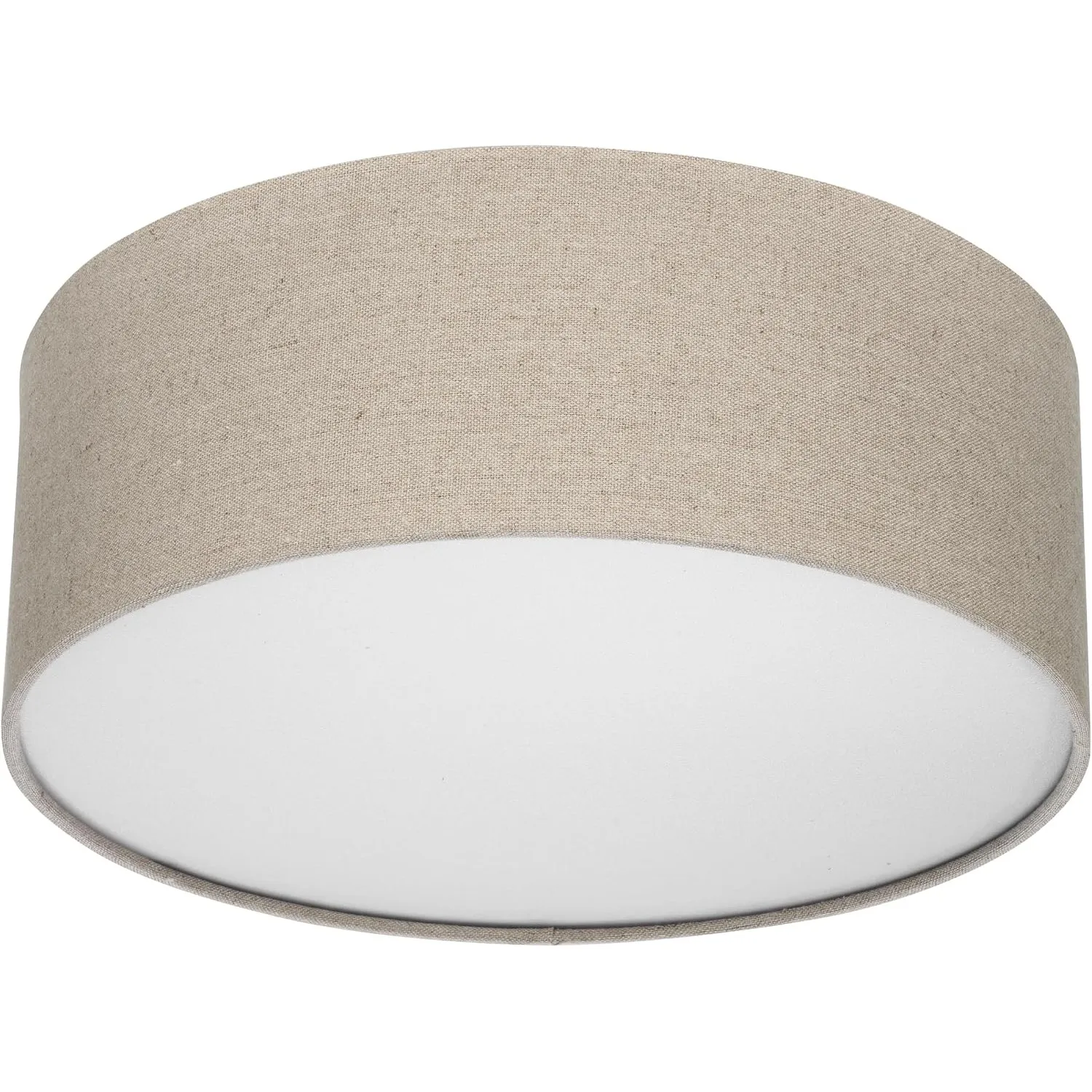 REV LED Deckenleuchte - 30cm, Stoff-Lampenschirm im Vintage Look, taupe | Stilvoller Leinenstoffschirm | inklusive zwei…