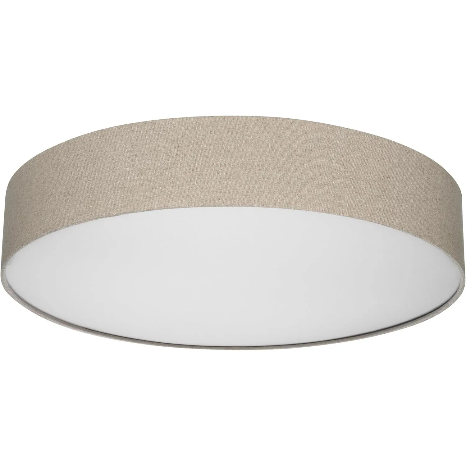 REV Deckenlampe rund - 60cm, Stoff-Lampenschirm im Vintage Look, taupe | Stilvoller Leinenstoffschirm | inklusive sechs…