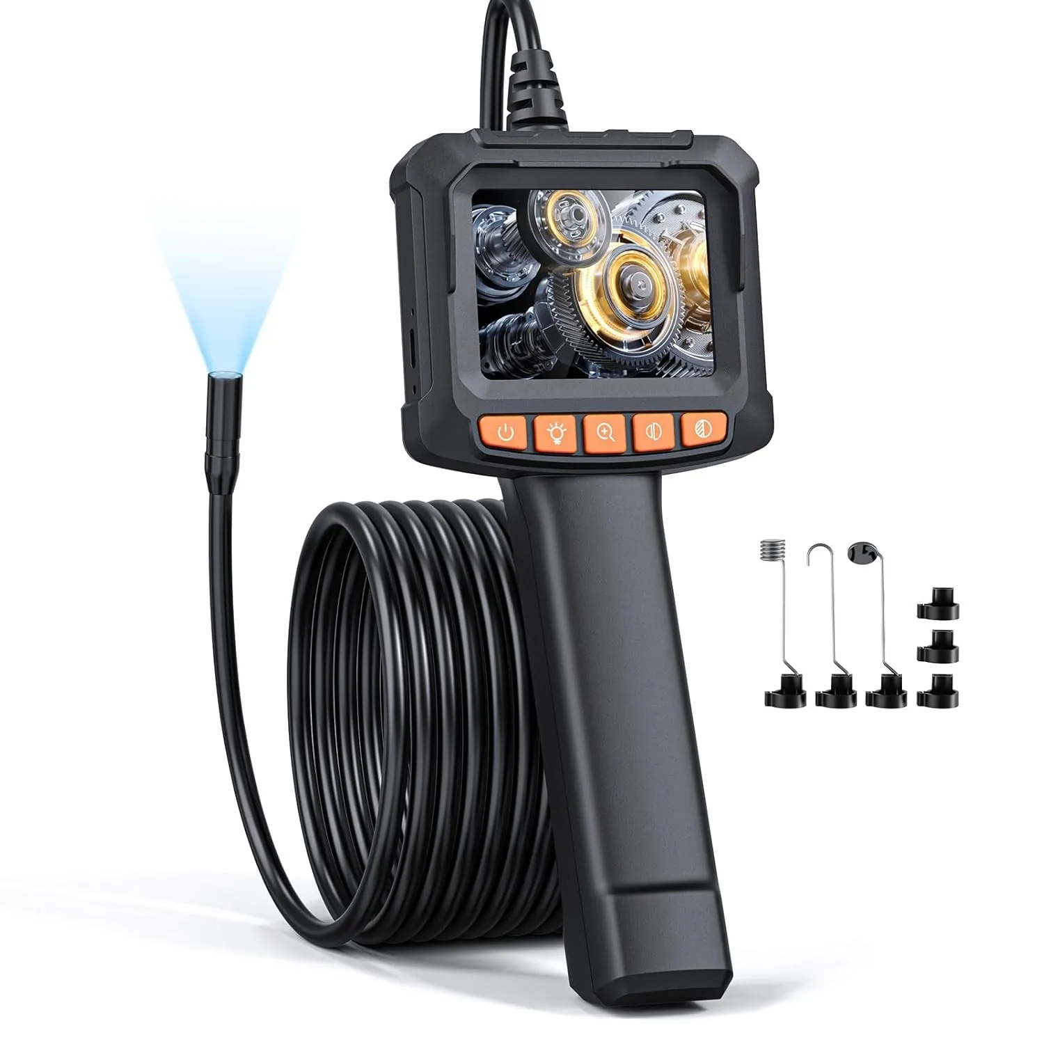 Endoskopkamera mit Licht, QIMIC Endoskop 1080P HD Rohrkamera Kanalkamera mit 8 LEDs, 2.4" IPS IP67 Bildschirm Inspektio…