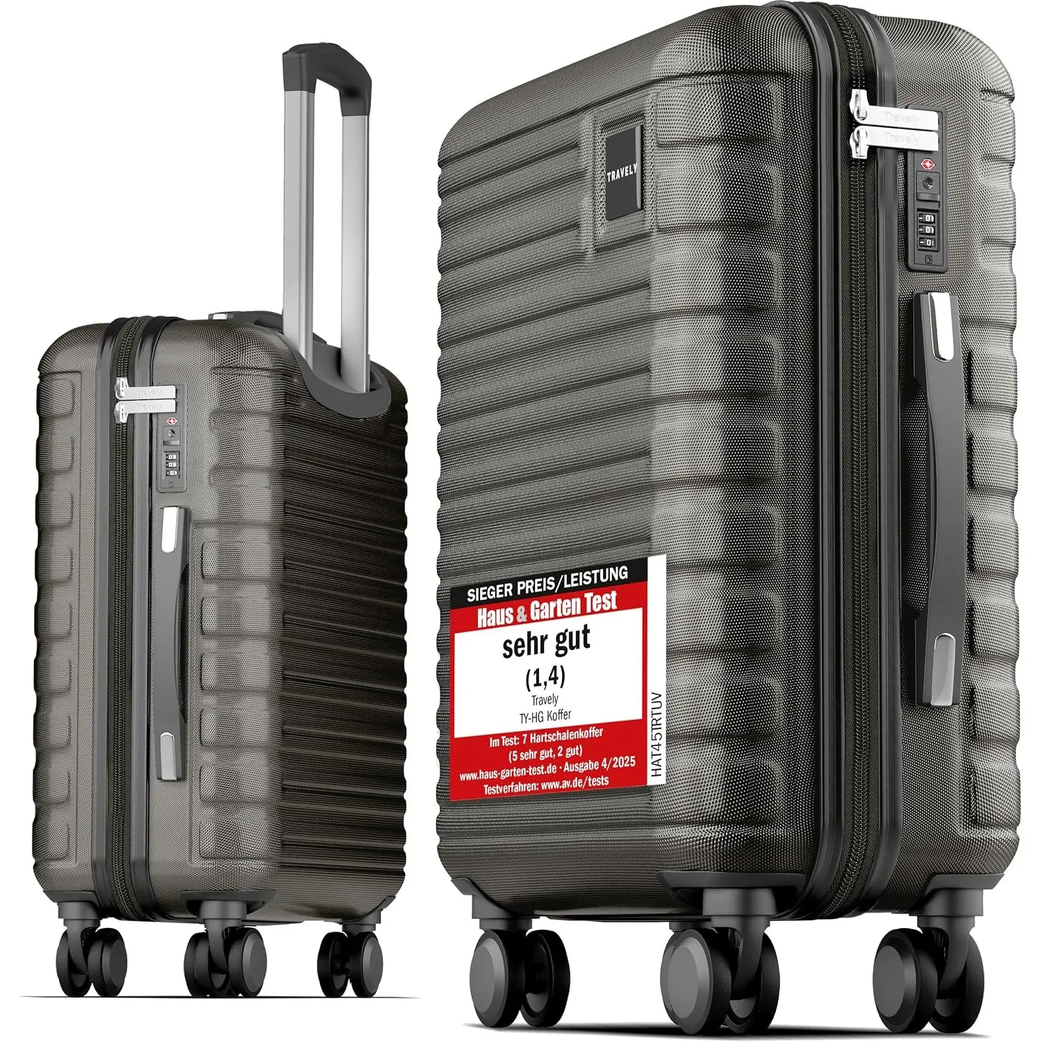 Travely Premium Handgepäck Koffer 55x40x20cm - passend für Ryanair, Lufthansa, Eurowings und co. I 36L Handgepäck Koffe…