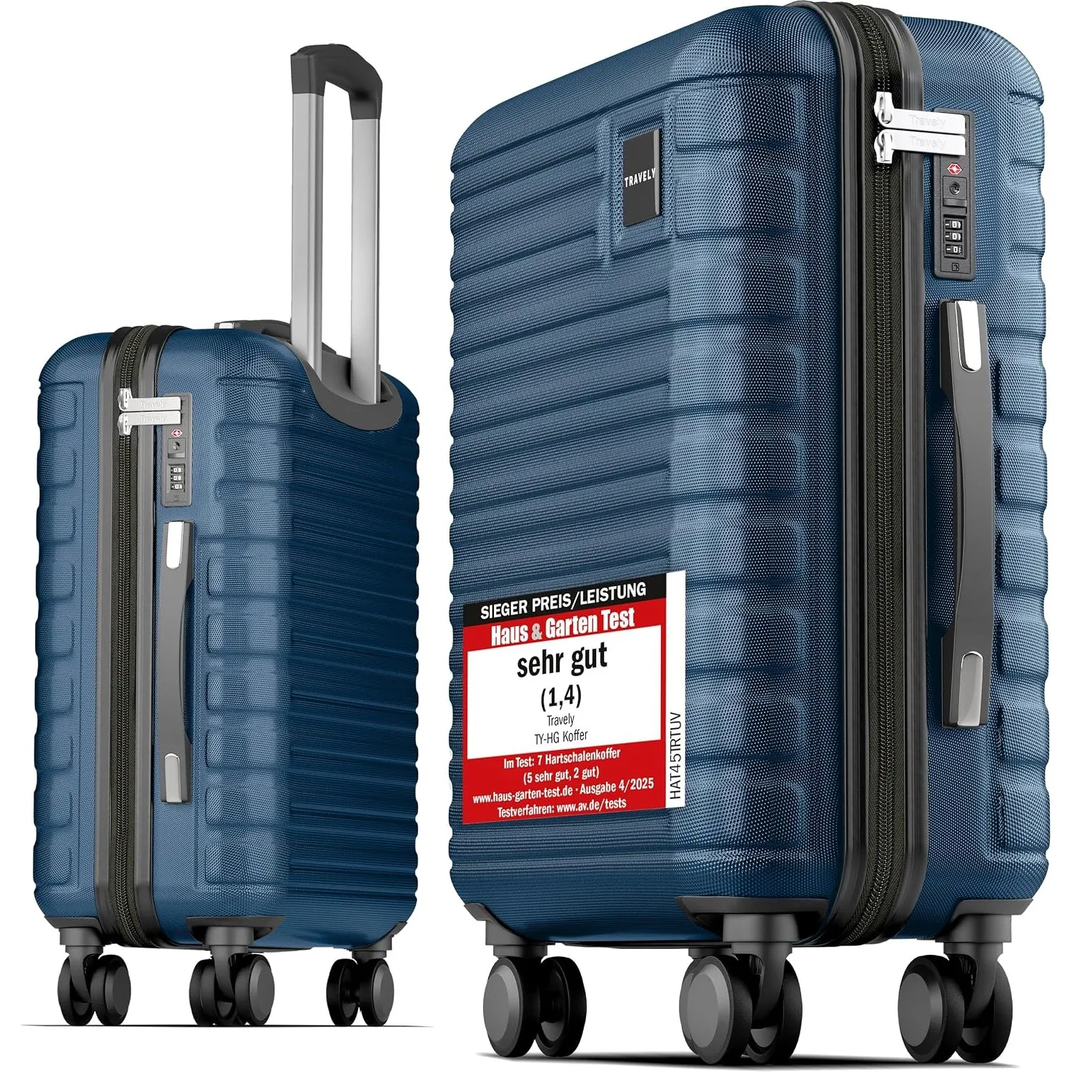 Travely Premium Handgepäck Koffer 55x40x20cm - passend für Ryanair, Lufthansa, Eurowings und co. I 36L Handgepäck Koffe…