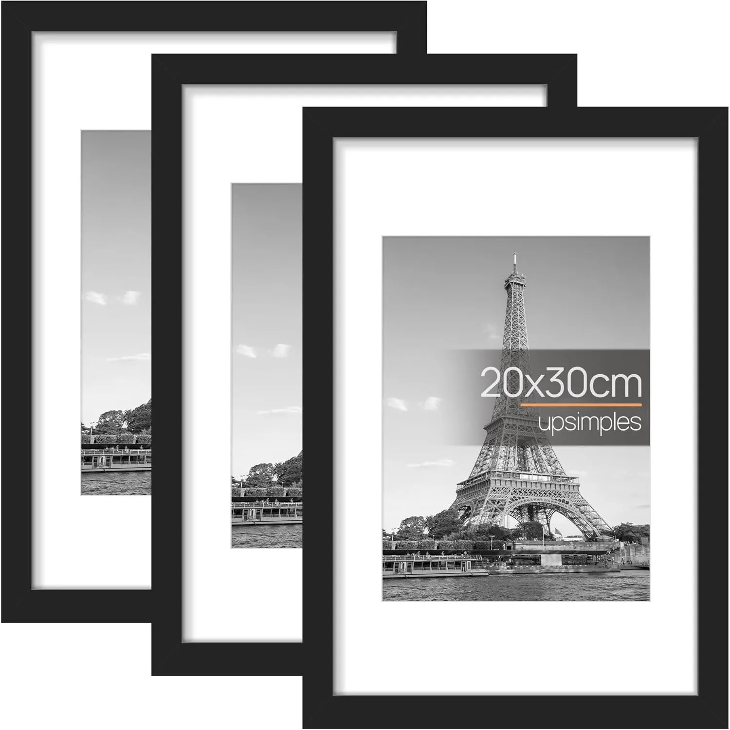 upsimples 3 Pack Bilderrahmen 20x30 Schwarz, Fotocollagen Rahmen für Fotos