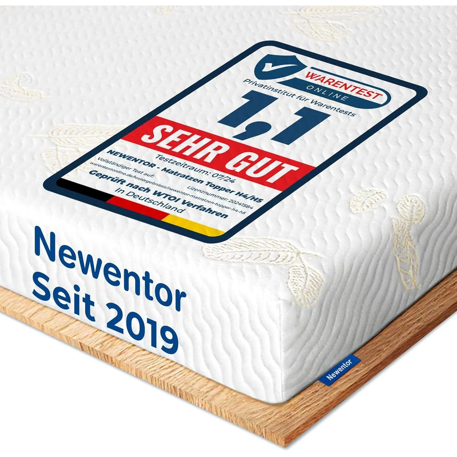 Newentor® Topper 120x200cm H4 H5, eingetragenes Design, Ergo-Viscoschaum