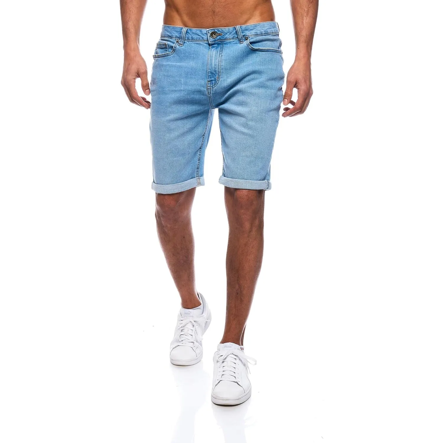 JEEL Herren Kurze Hosen - Slim-Fit Jeans-Shorts - 5-Pocket-Style - Stretch Herren-Shorts - Kurze Hose für Männer - Basi…