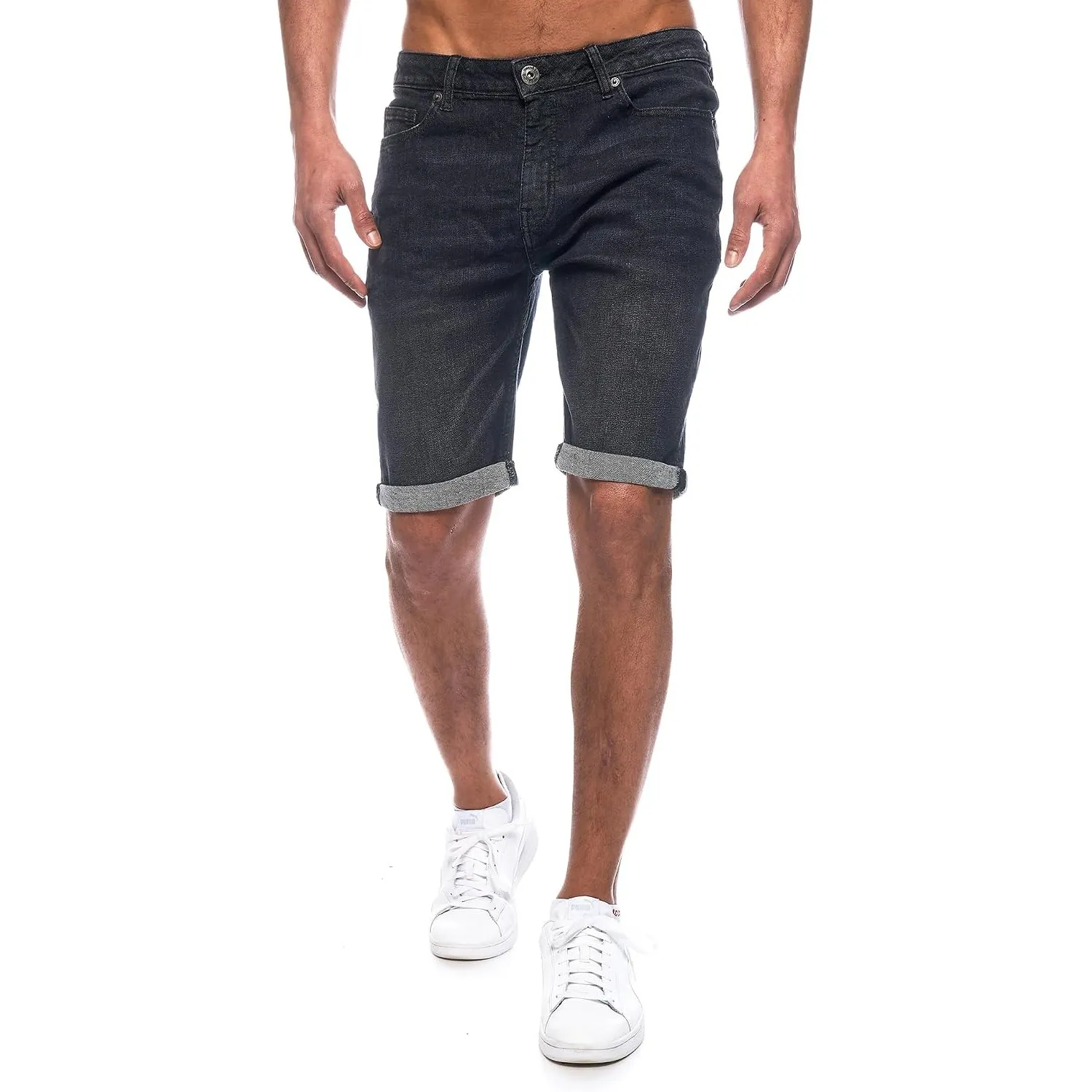 JEEL Herren Kurze Hosen - Slim-Fit Jeans-Shorts - 5-Pocket-Style - Stretch Herren-Shorts - Kurze Hose für Männer - Basi…
