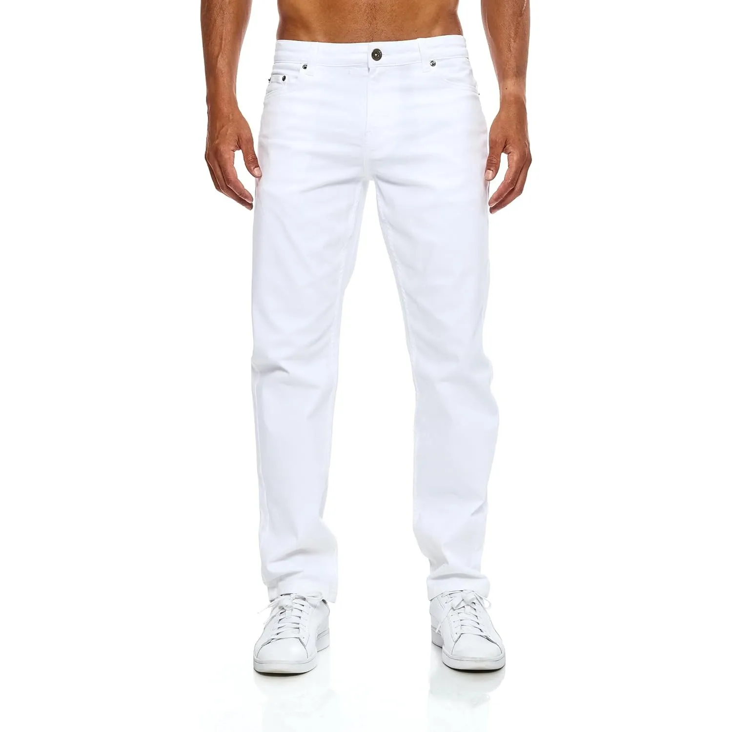 JEEL Herren-Jeans - Regular-Fit Straight-Cut - Stretch - Jeans-Hose Basic Washed
