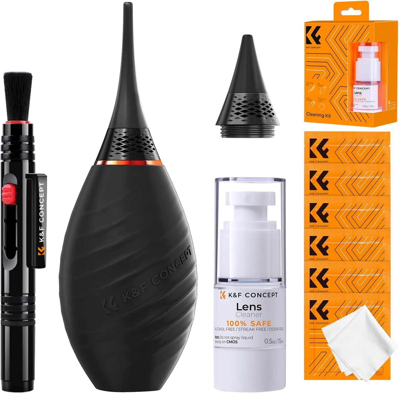 K&F CONCEPT 10 in 1 Reinigungsset Reinigungs Kit für DSLR Kamera Objektive Handys mit 6 Stück 15 * 15cm Reinigungstuch,…