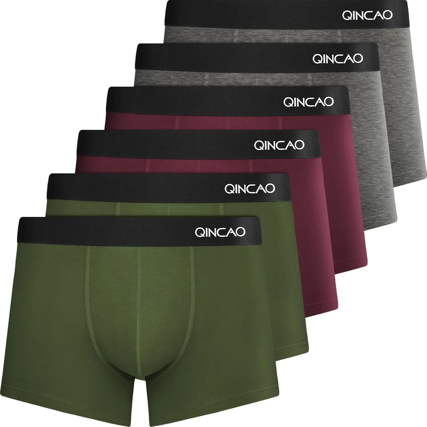 QINCAO Boxershorts Herren 6 Pack aus Baumwolle, Weich & Komfortabel