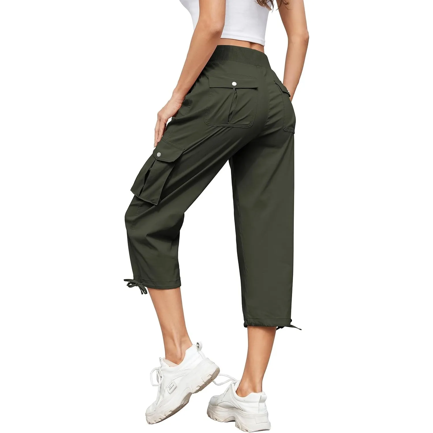 Hormtaer Hose Damen 3/4 Sommer Casual Cargohose Caprihose Jogginghose Comfy Stretch Leichte Outdoor Sport Reise Wanderh…