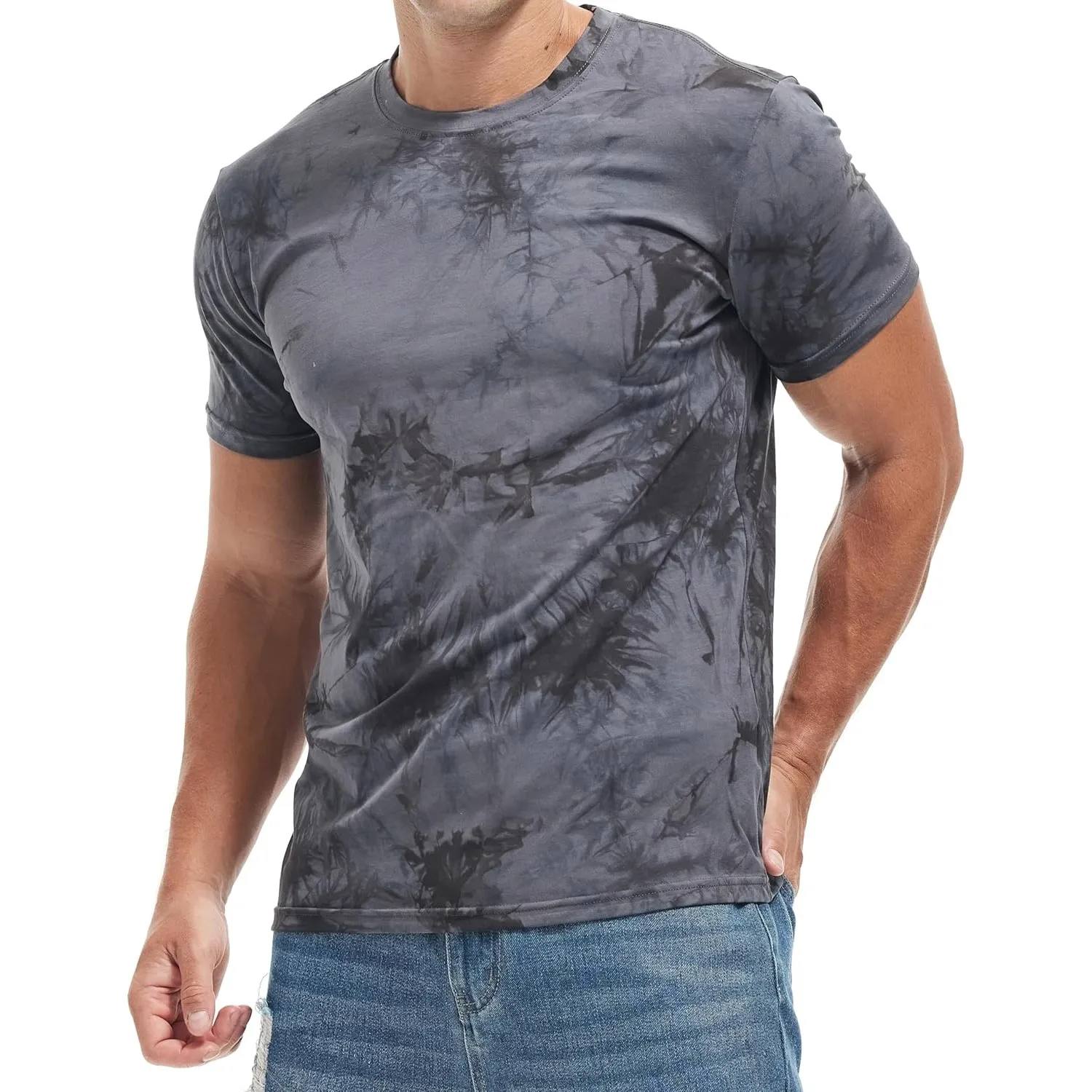 RONOMO Herren T-Shirt 95% Baumwolle 5% Spandex, Mikroelastik, Hautfreundlich