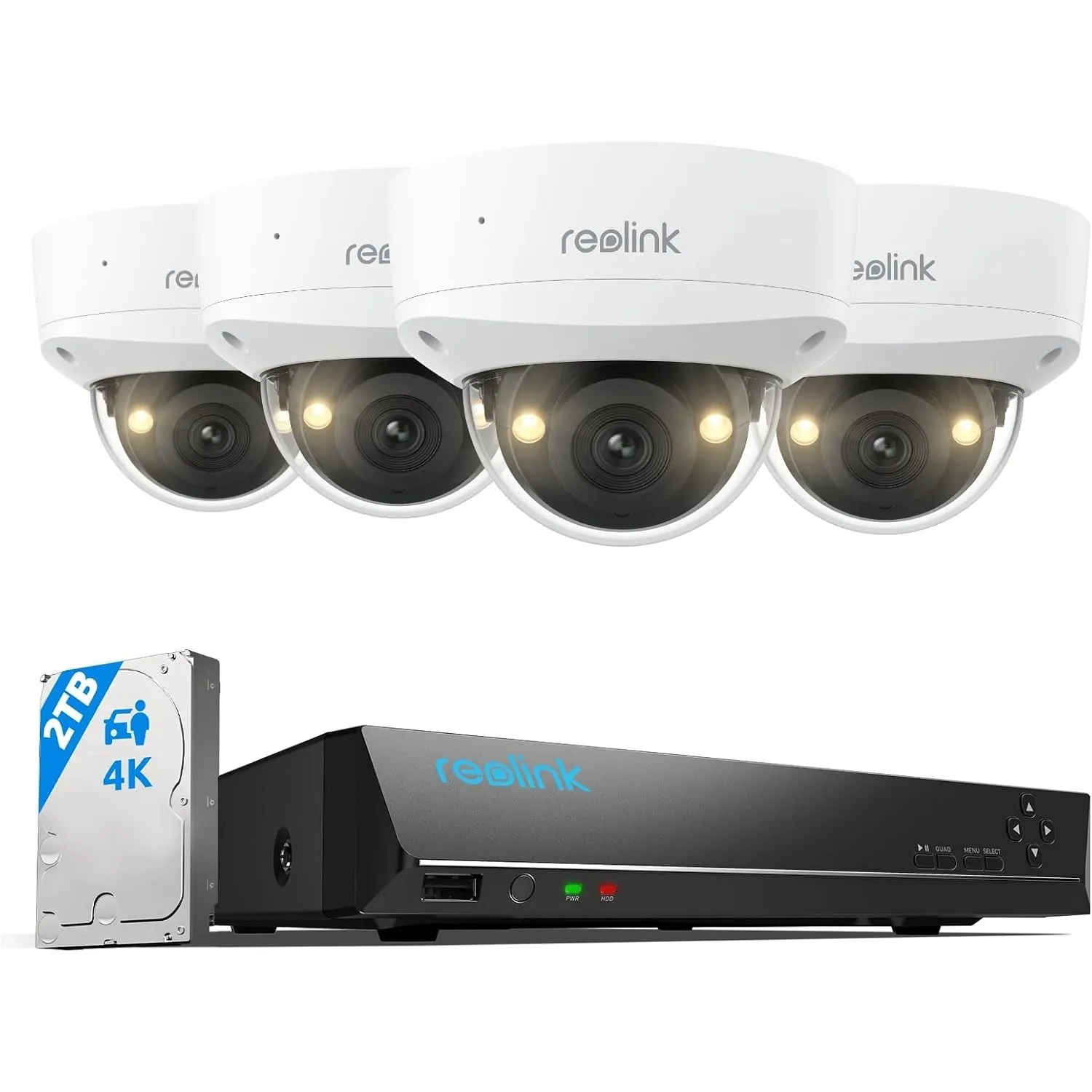 Reolink 4K Dome PoE Überwachungskamera Set Aussen mit IK10 Vandalensicher
