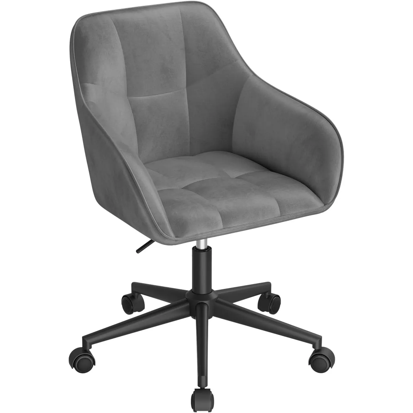 WOLTU Homeoffice Stuhl, Schreibtischstuhl, Drehstuhl, Samt Dunkelgrau
