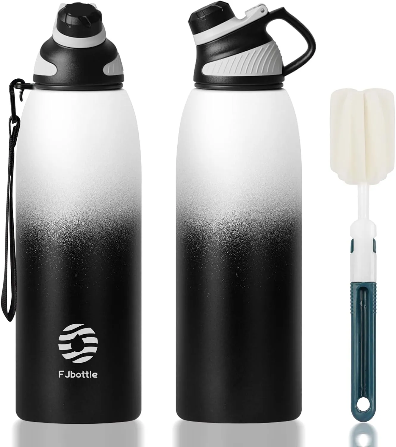 Fjbottle Edelstahl Trinkflasche Sport mit Magnetischem Deckel 1L, 800ml, 600ml, 400ml BPA-Frei Auslaufsichere Kinder Fl…