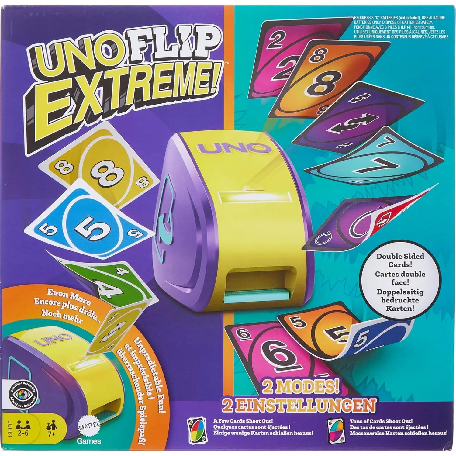 Mattel Games - UNO Flip Extreme Kartenspiel für Kinder, Erwachsene und die Familie, kombiniert UNO Flip und UNO Extreme…