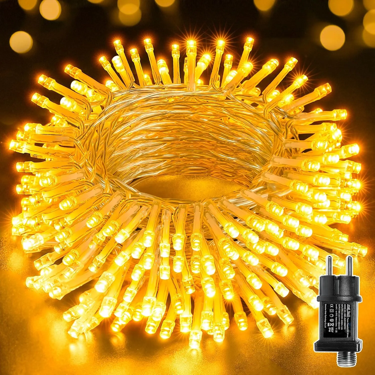 Ollny Lichterkette außen 10M, 100 LED Lichterketten innen, wasserdicht outdoor für Garten Balkon Camping Zimmer Party