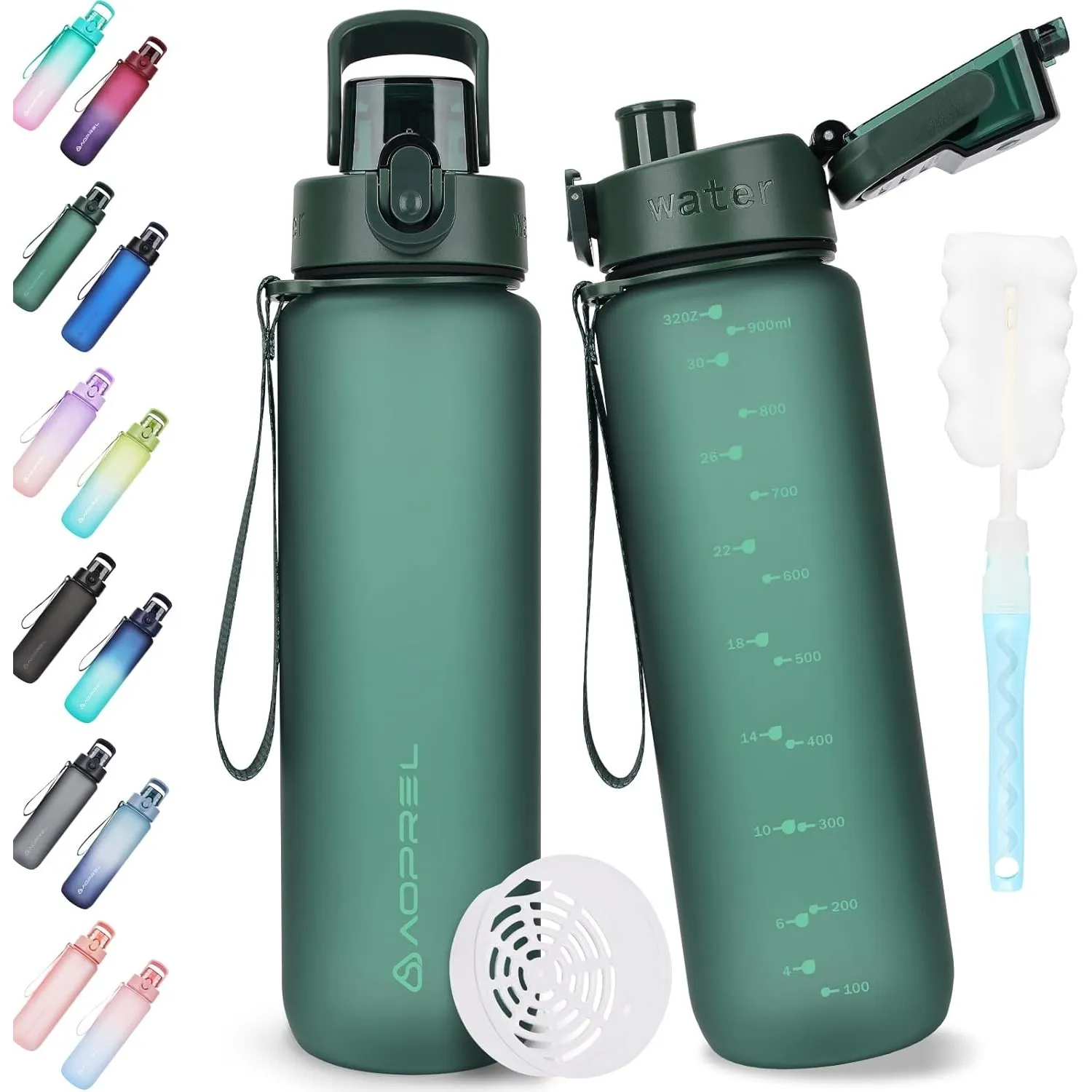 AOPREL Trinkflasche 1L Tritan BPA-Frei Wasserflasche Mit Filter