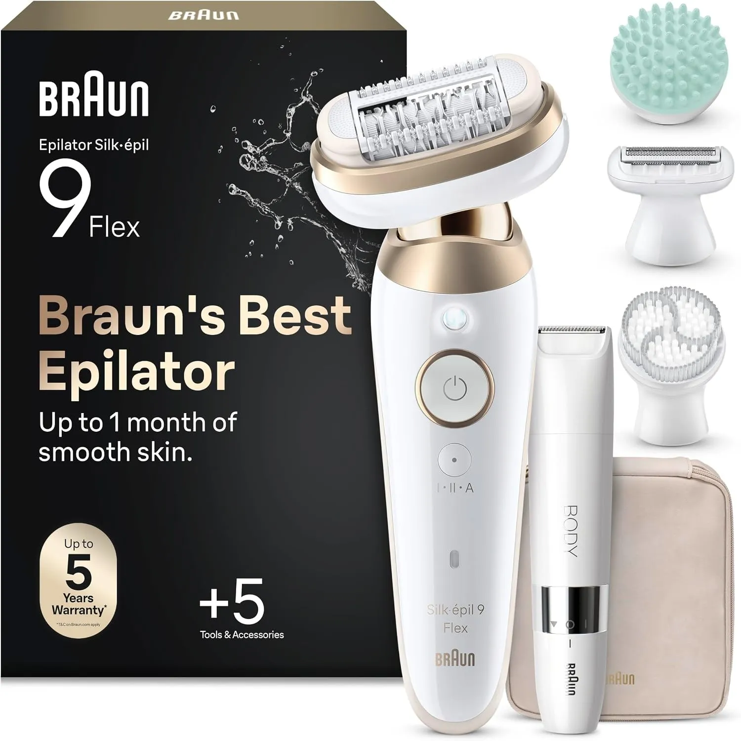 Braun Silk-épil 9 Flex SkinSpa Epilierer Damen, All-in-One Set, Haarentferner für Langanhaltende Haarentfernung, Ladysh…