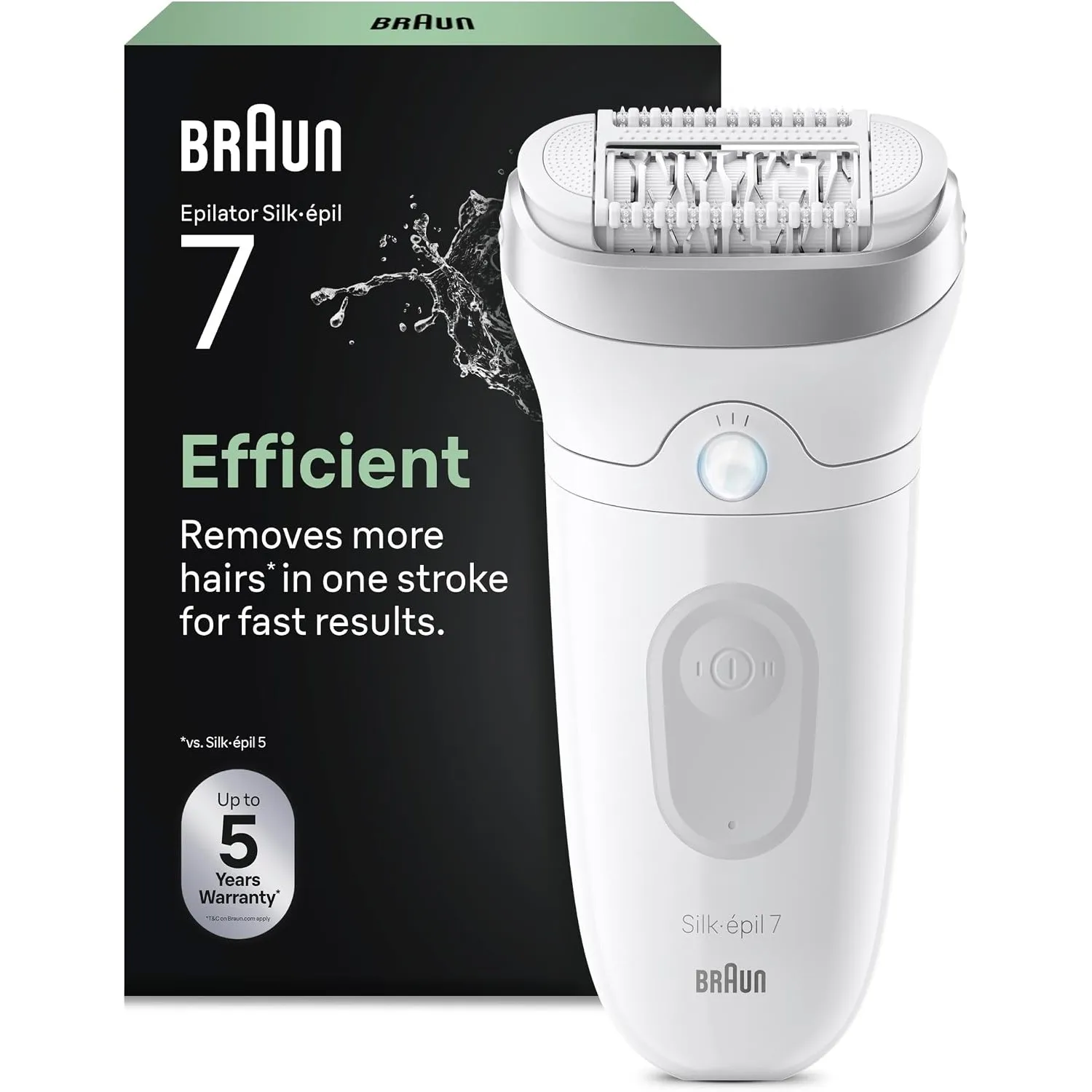 Braun Silk-épil 7 Epilierer Damen, Haarentferner für Langanhaltende Haarentfernung mit Breitem Aufsatz, Seidig-Glatte H…