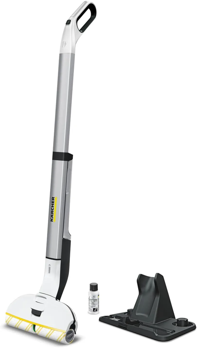 Karcher Elektrischer Wischmopp EWM 2, kabelloser Bodenreiniger mit 2 rotierenden Mikrofaserwalzen, Akkulaufzeit: ca. 20…