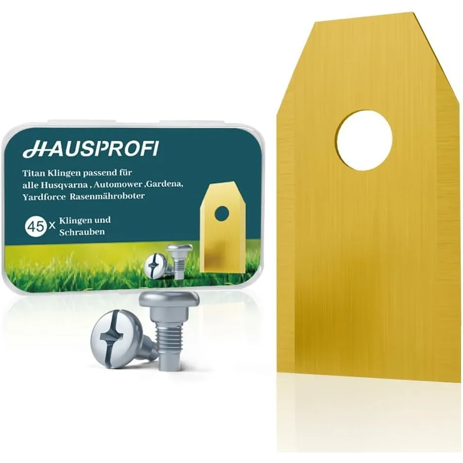 HAUSPROFI 45x Titan Messer Ultrascharfe Ersatzklingen Geeignet für alle Husqvarna Gardena Yard Force Mähroboter Univers…
