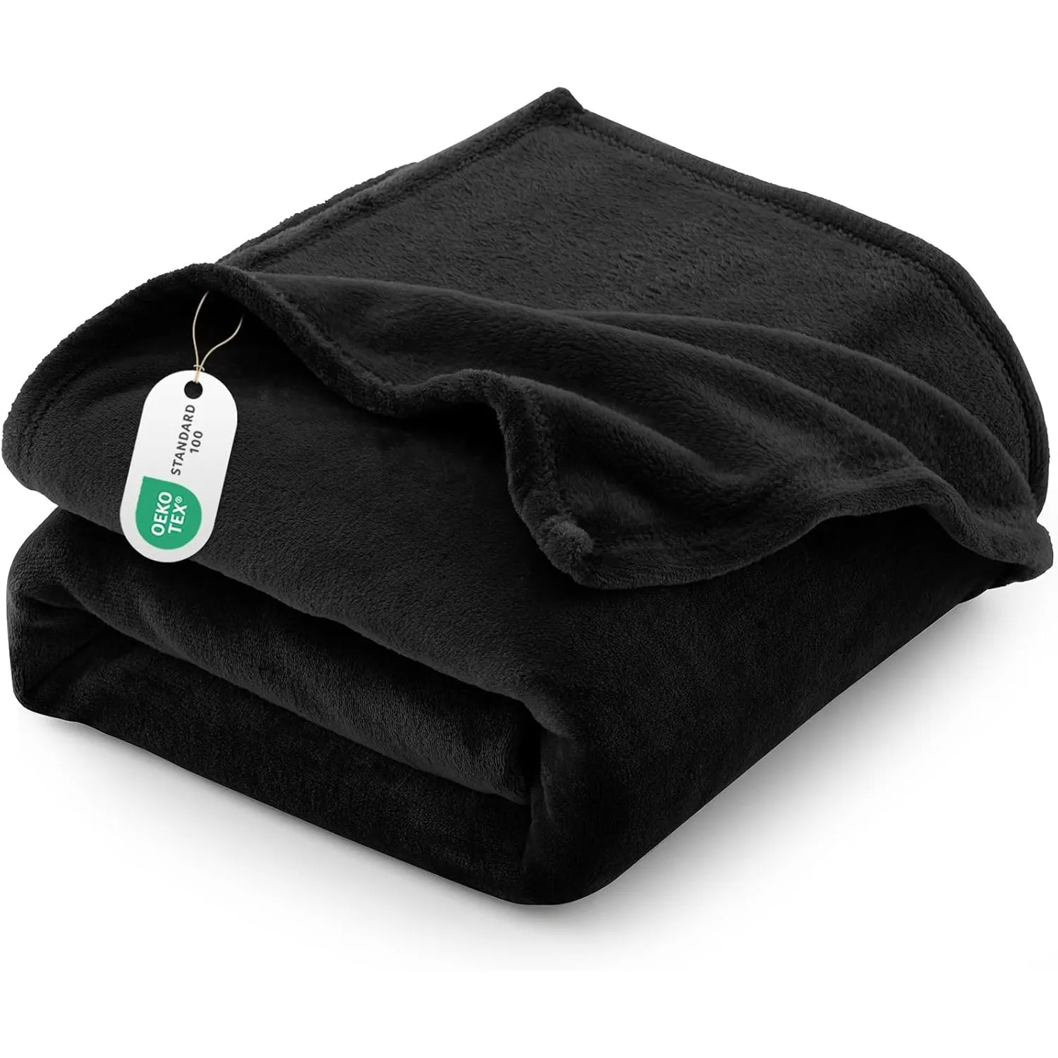 CozyLux Kuscheldecke Flauschig Decke 220x240 cm Schwarz | OEKO-TEX 100, 260 g/m² XXL Große Flanell Sofa Decke für Fraue…
