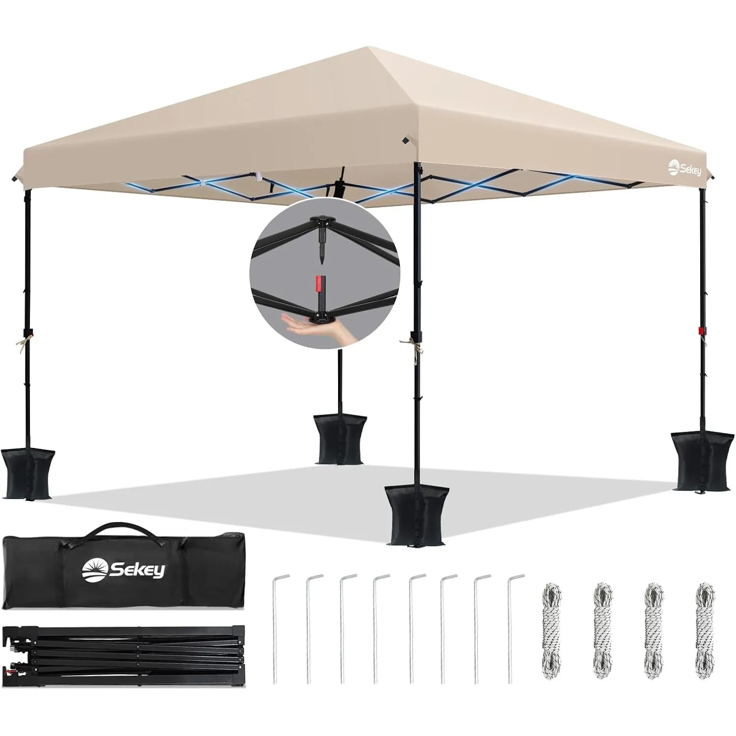 Sekey Premium Serie | Pop Up Pavillon 3x3 Wasserdicht Stabil Winterfest