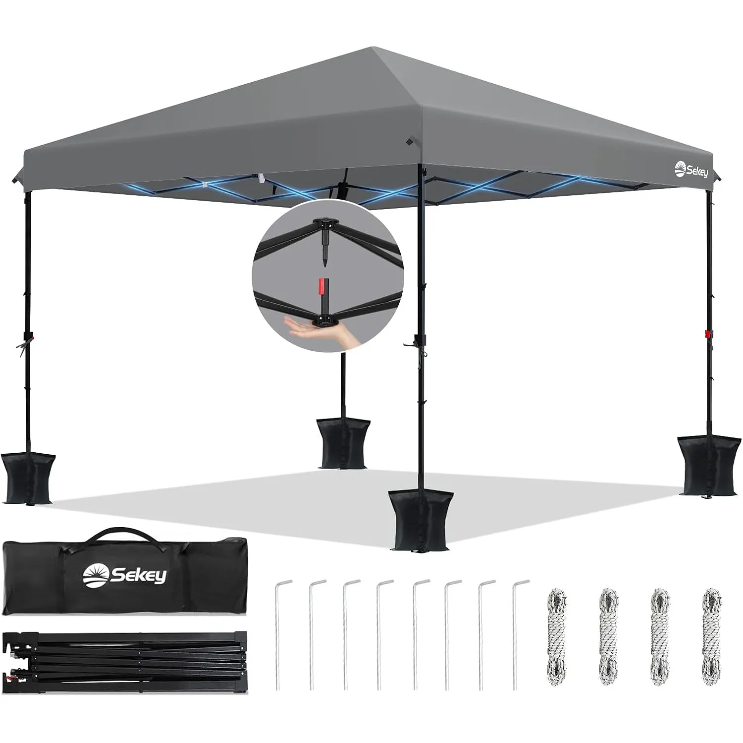 Sekey Premium Serie | Pop Up Pavillon 3x3 Wasserdicht Stabil Winterfest