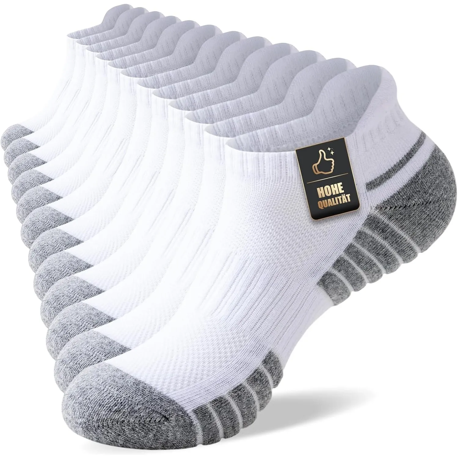 SockWaddles Baumwoll Sneaker Socken Damen Herren, 6 Paar, Gepolstert | 78,6% Baumwolle mit atmungsaktivem Mesh und Frot…