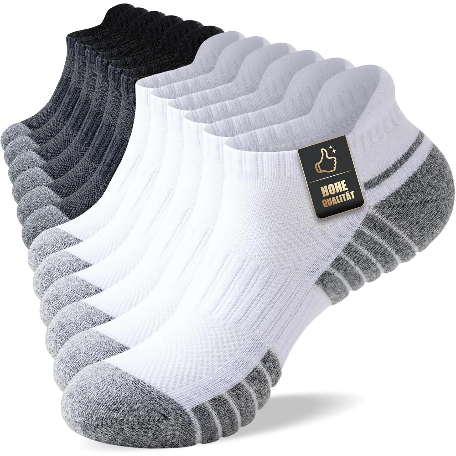 SockWaddles Baumwoll Sneaker Socken Damen Herren, 6/12 Paar, Gepolstert | 78,6% Baumwolle mit atmungsaktivem Mesh und F…