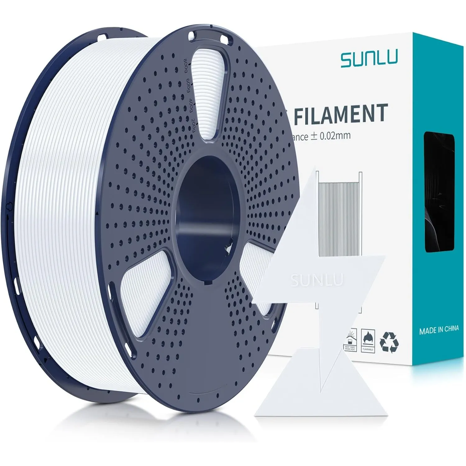 SUNLU Hyper PLA Filament 1,75 mm, High Speed 50–600 m m/s, 1KG PLA Weiß | Rapid PLA 3D Drucker Filament, Maßgenauigkeit…