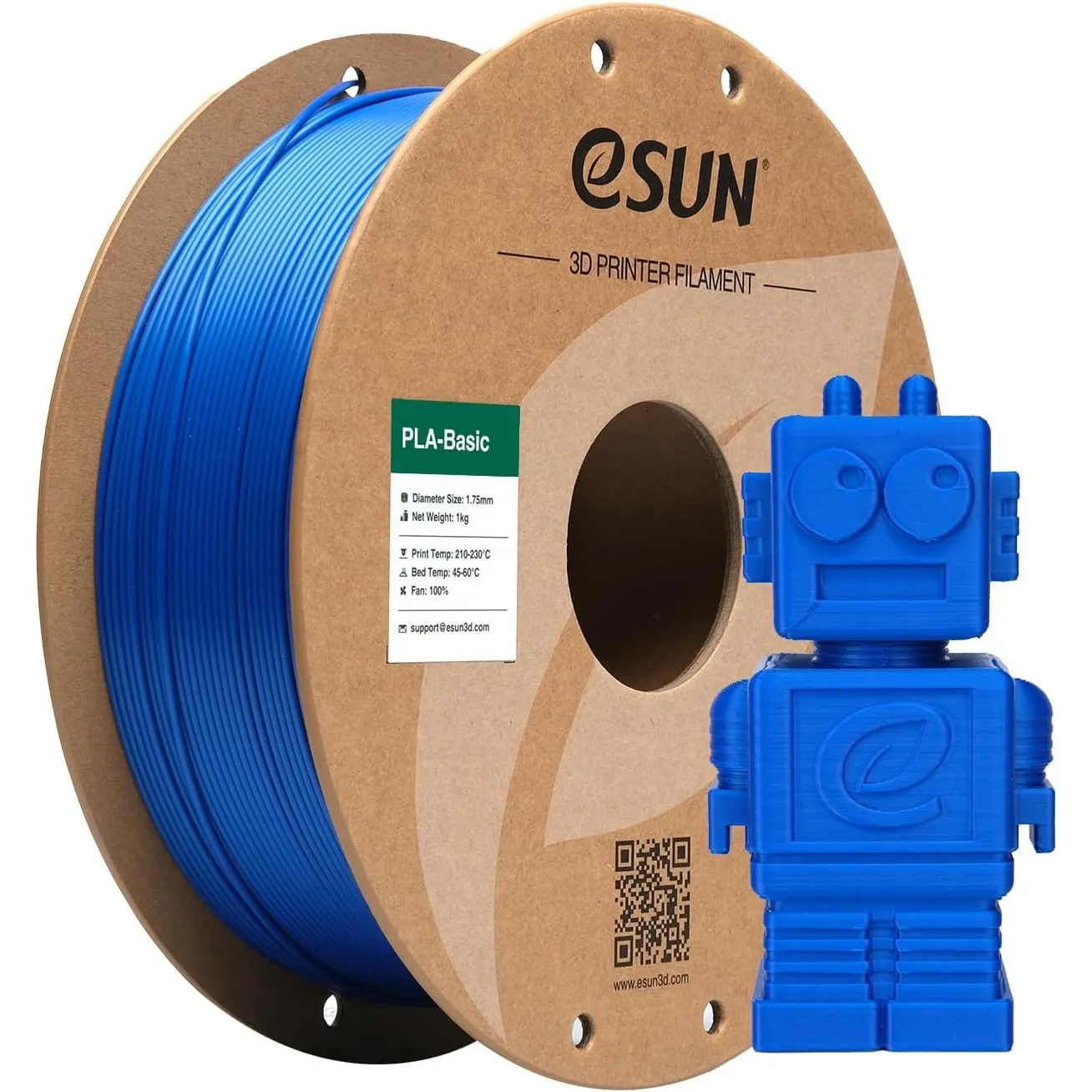 eSUN PLA Filament 1.75mm, PLA Basic 3D Drucker Filament Maßgenauigkeit +/- 0.03mm, 1KG Spule (2.2 LBS) Super Speedy PLA…