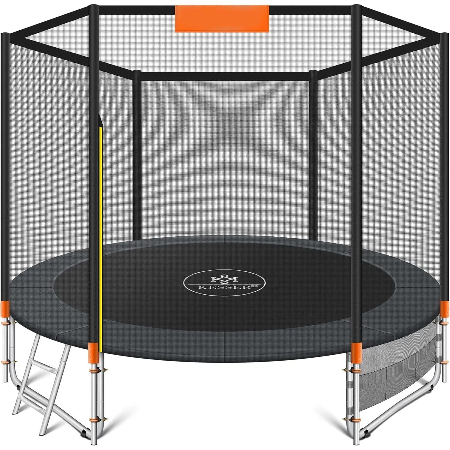 KESSER® Trampolin Outdoor Ø244/305/366/427cm Gartentrampolin Kinder Trampolin Komplettset + Sicherheitsnetz, Leiter & F…