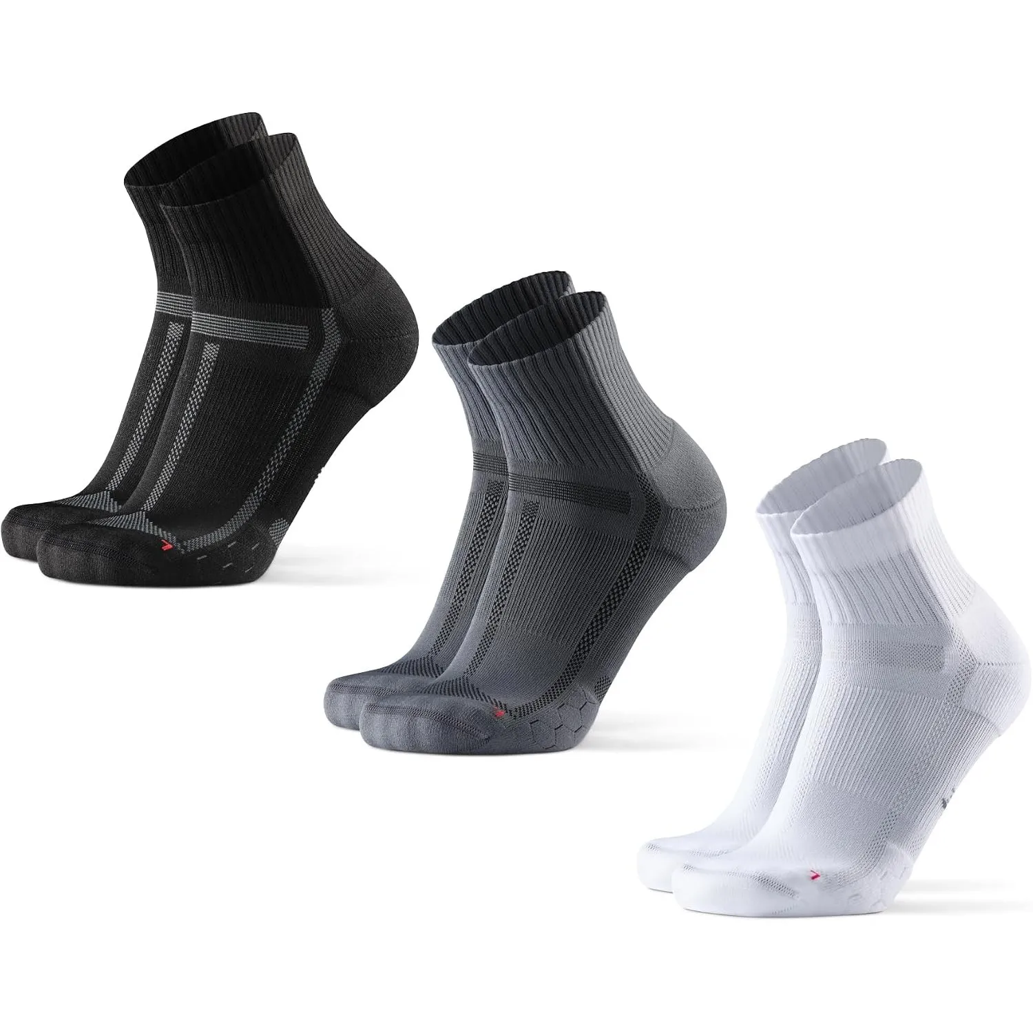 DANISH ENDURANCE Quarter Laufsocken, Leichte Kompression, 3 Paar