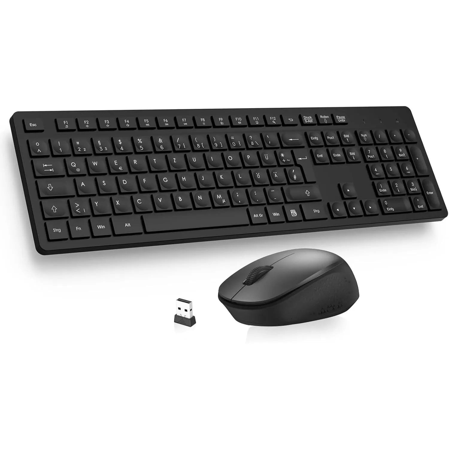 LeadsaiL K786 Tastatur Maus Set Kabellose, Tastatur und Maus, QWERTZ Deutsches Layout Funktastatur mit Maus, Flüsterlei…