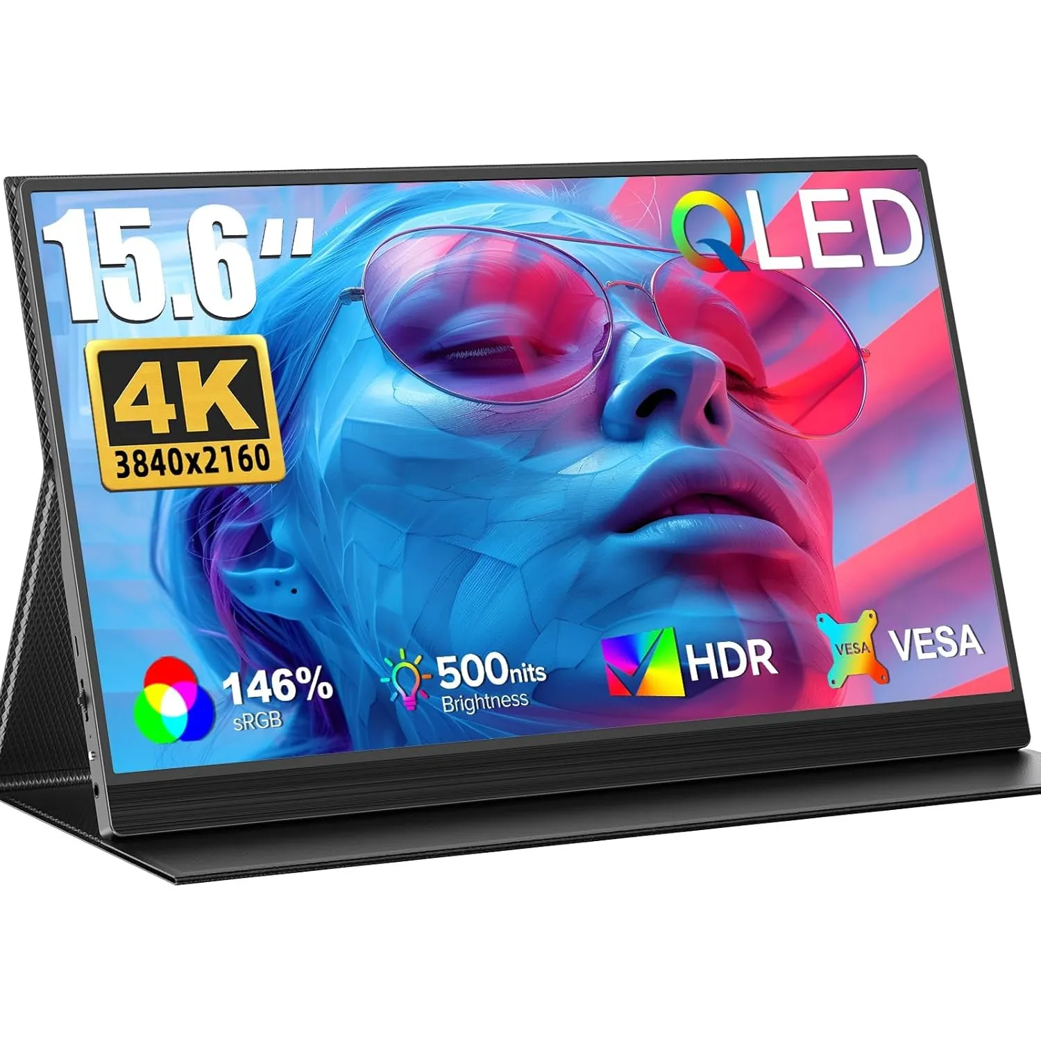 UPERFECT Portable Monitor QLED 4K 15,6 Zoll Tragbarer Monitor 146% sRGB 1500:1 500Nits Metallgehäuse Mobiler Bildschirm…