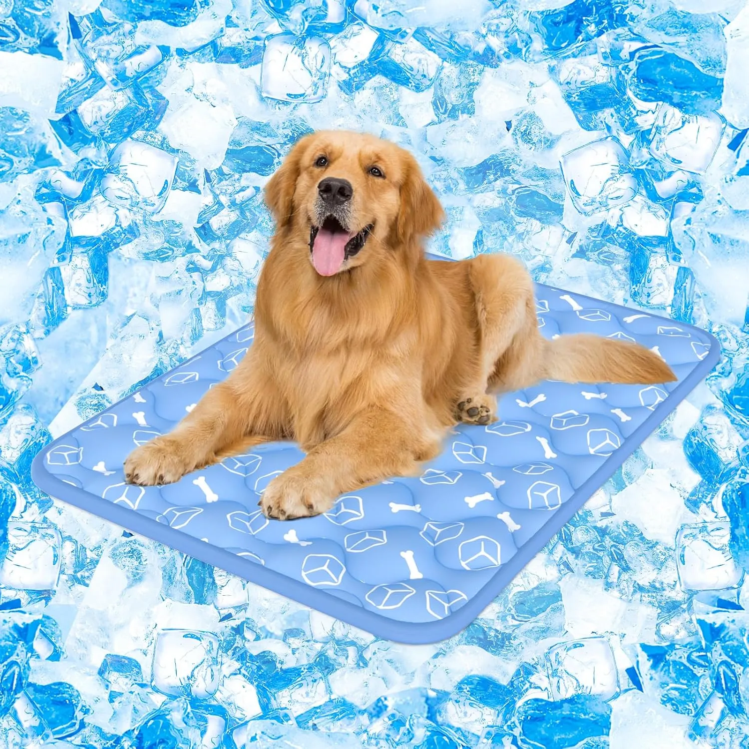 Rywell Dog Cooling Mat for Large Dogs, 110 x 80 cm, Premium Self-Cooling with Colour Changing & Arc Chill Fabric, 2 cm …