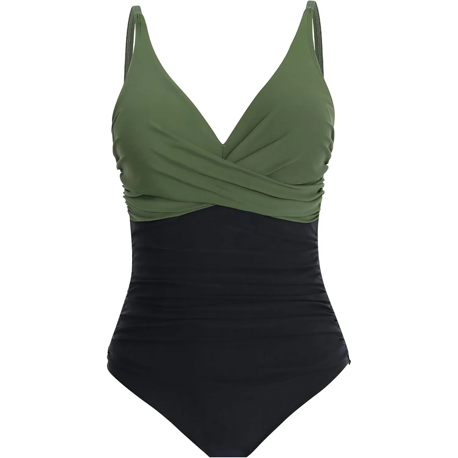 LA ORCHID Damen Badeanzug bauchweg Push up einteiliger Badeanzug bademode v Ausschnitt bademode high Waist für Urlaub