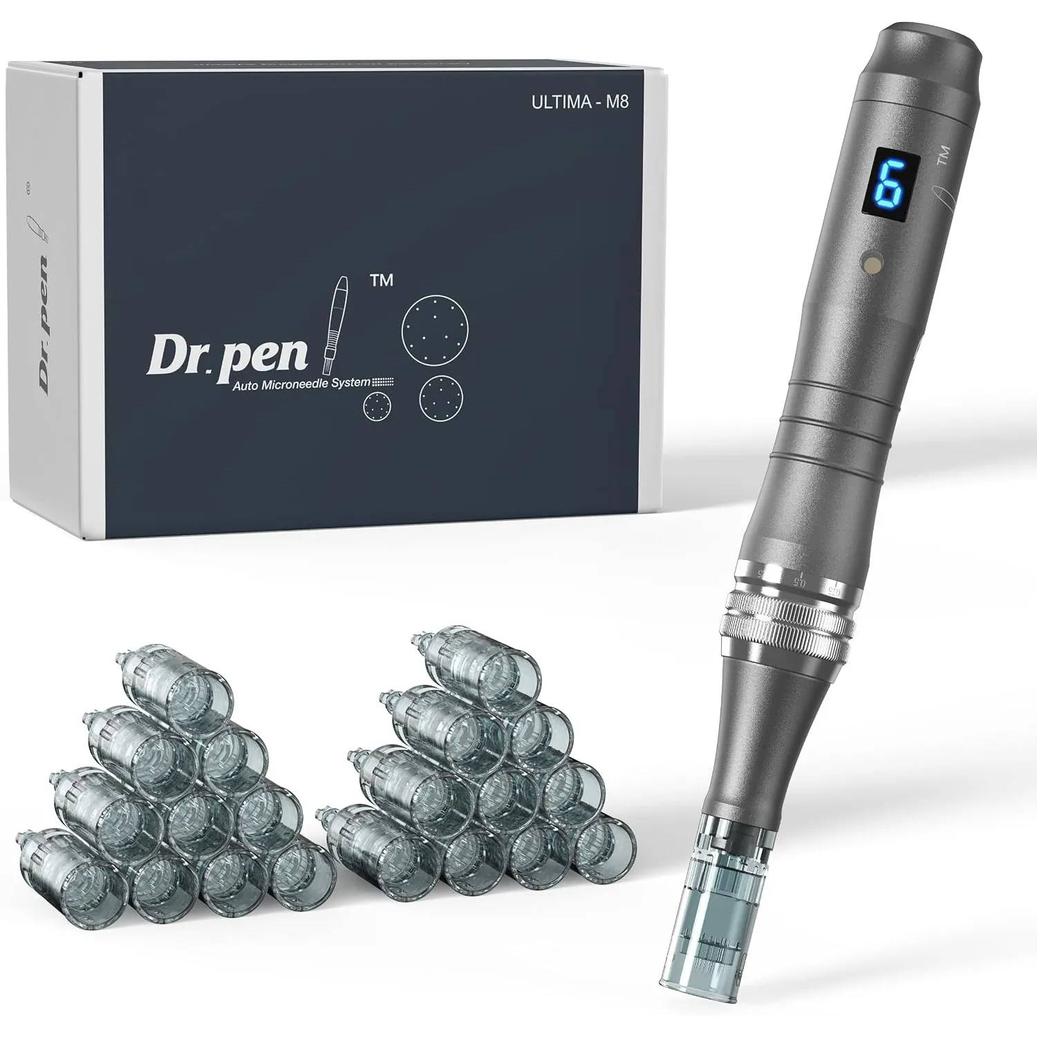 Dr. Pen Ultima M8 Microneedling Pen mit 12 Kartuschen und 6 Stufen