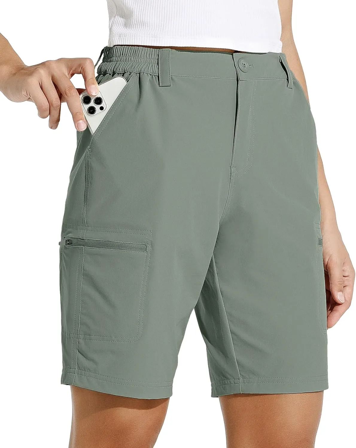 WILLIT Women's Shorts, Hiking Shorts, Summer Cargo Trousers, Cycling Shorts, Stretch Sports Trousers, Golf Shorts, Quic…