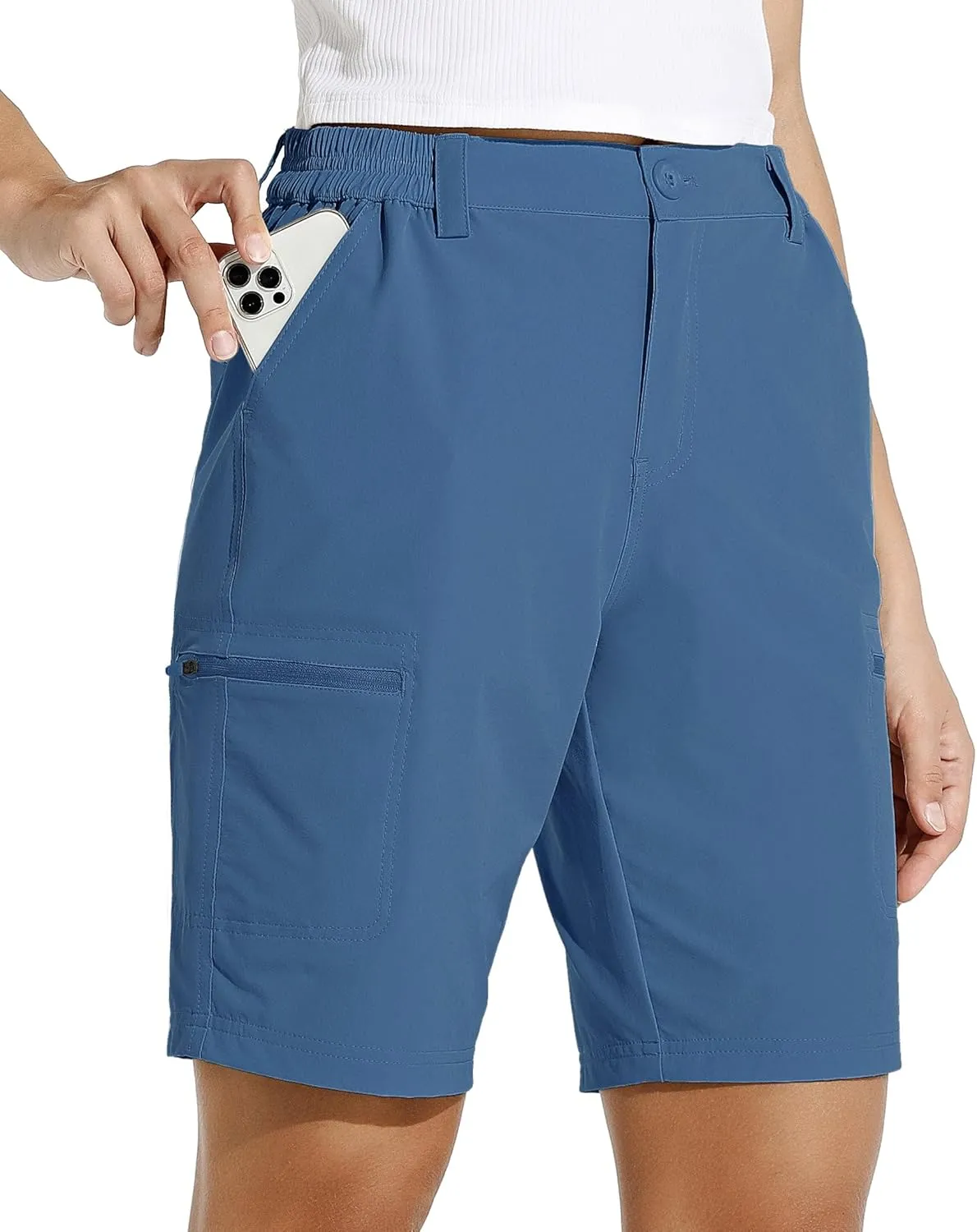 WILLIT Women's Shorts, Hiking Shorts, Summer Cargo Trousers, Cycling Shorts, Stretch Sports Trousers, Golf Shorts, Quic…