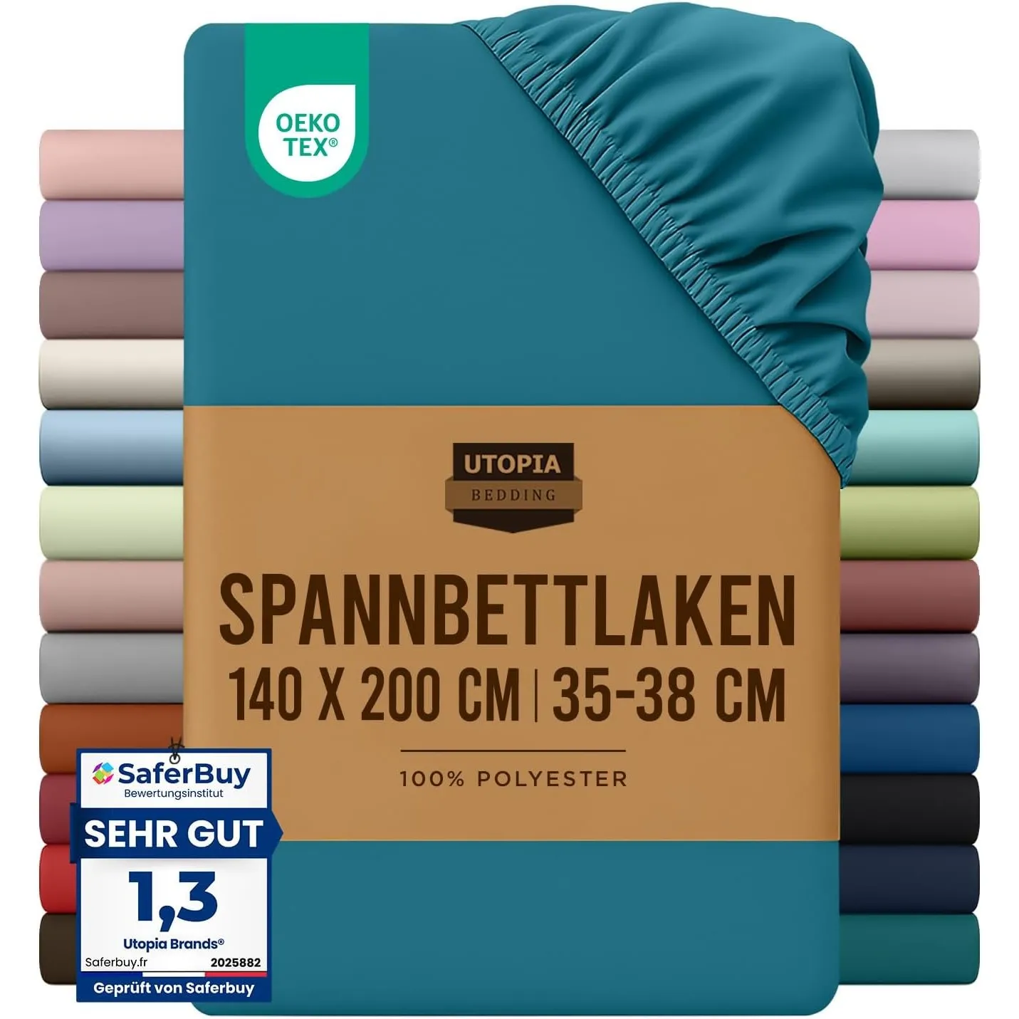 Utopia Bedding - Spannbettlaken 140x200cm - Denim Blau