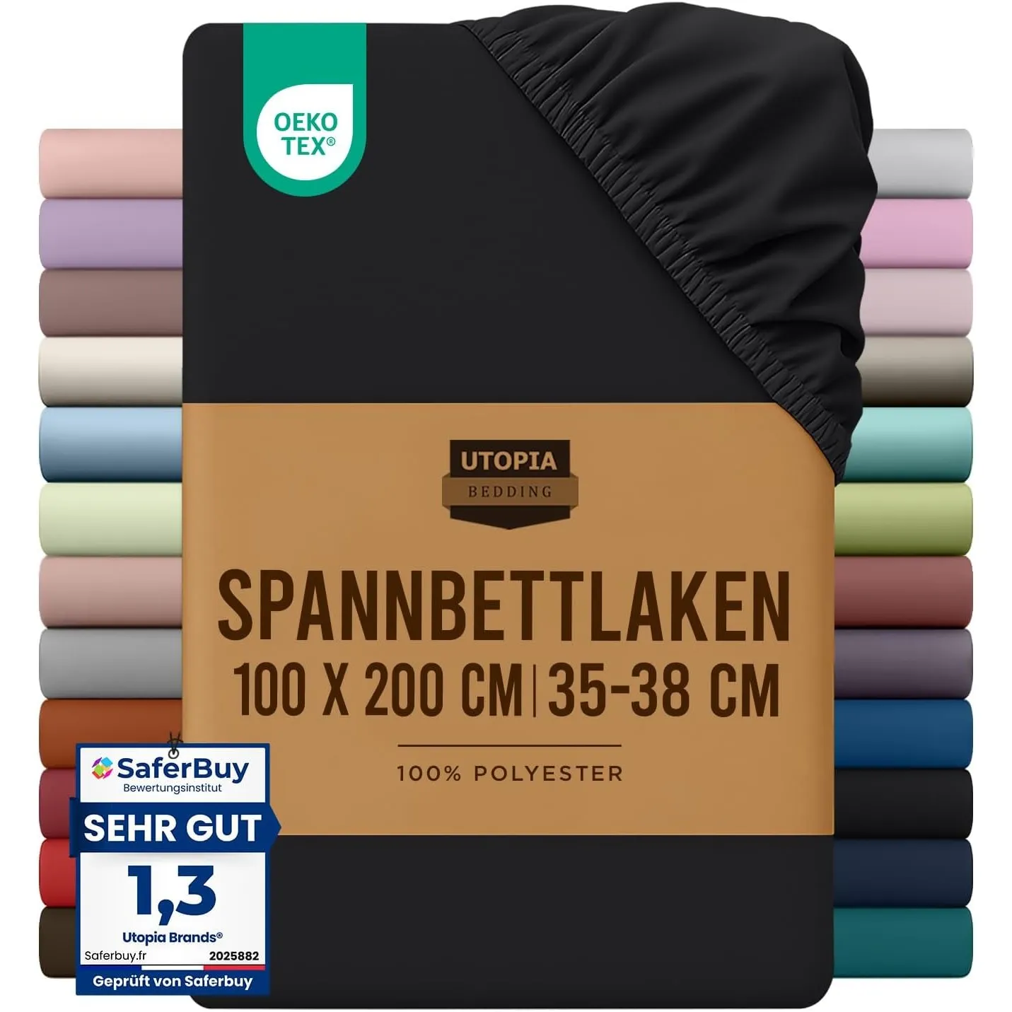 Utopia Bedding - Spannbettlaken 100x200cm - Schwaz